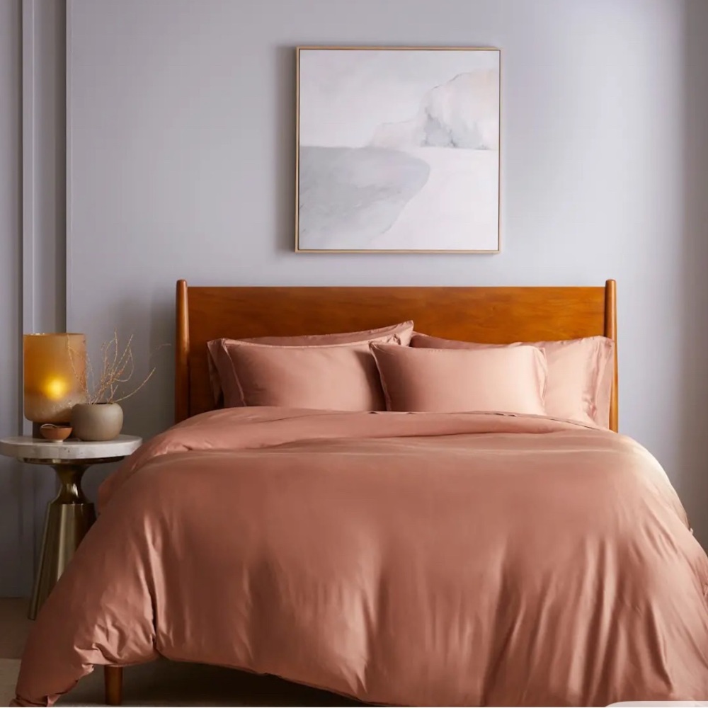Quince Clay-Colored Bamboo Duvet Cover